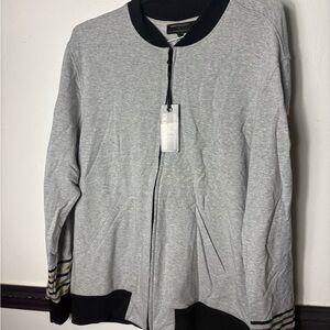 Grumpy gentleman Gray and Black Zip-Up Jacket